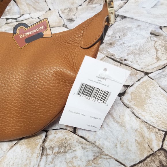 #bagsavenue Leila Belt Bag Warm Gingerbread Pebbled Leather Fanny Kate Spade - Picture 6 of 15